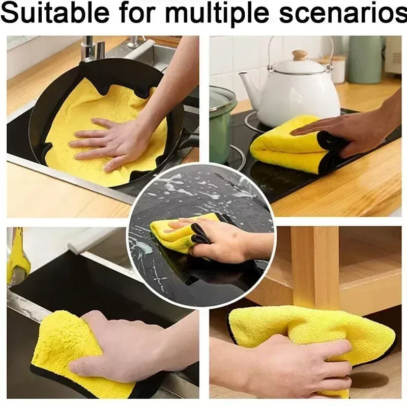 1/10Pcs Microfiber Towels Thicken Car Cleaning Towels Soft Drying Cloth Washing