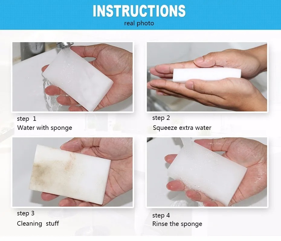 100pcs Magic Sponge Eraser Melamine Washing Thick Cleaning Foam Home Tool USA