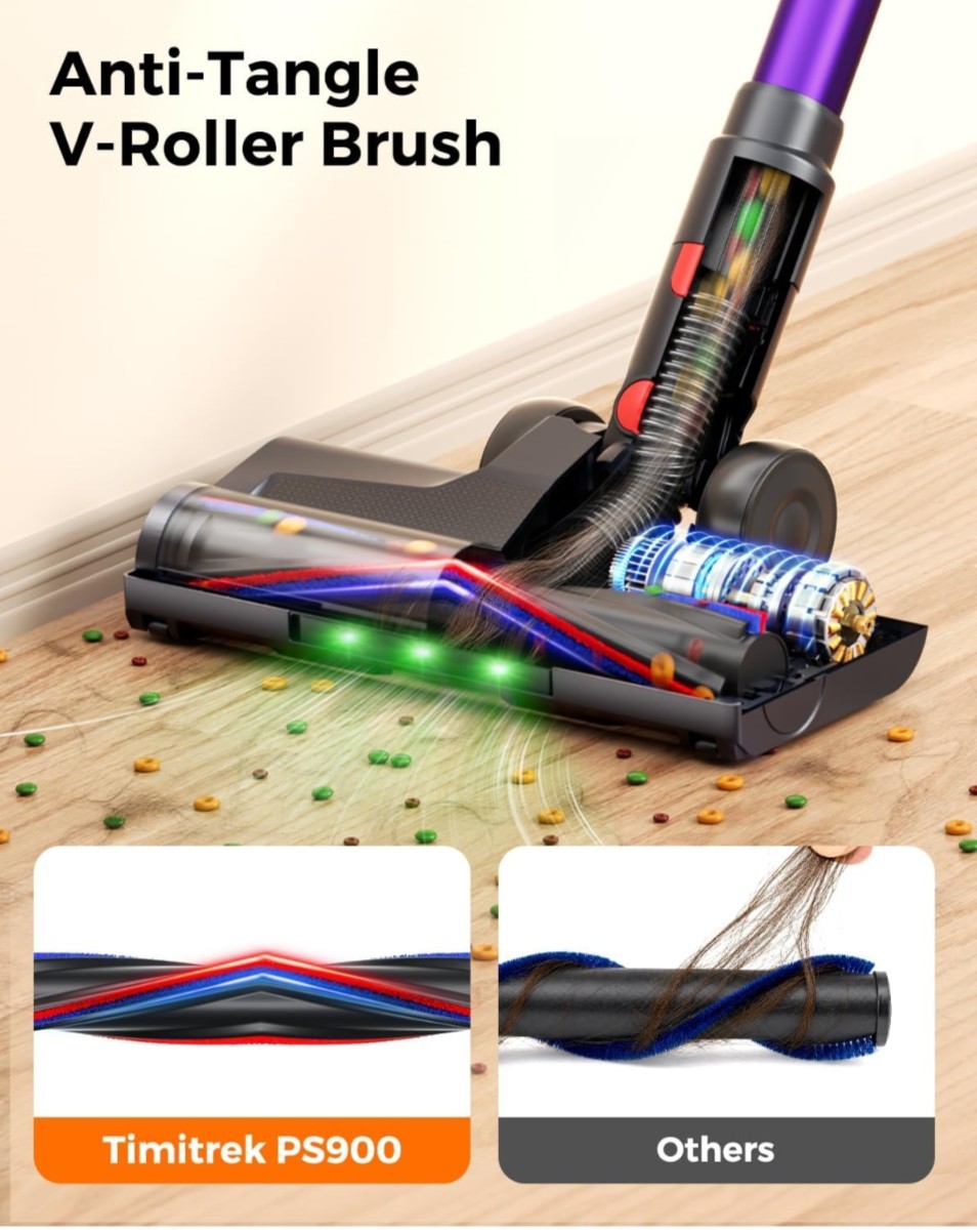 Cordless Vacuum Cleaner for Home, 600W/50KPa Powerful Suction, 60Mins…