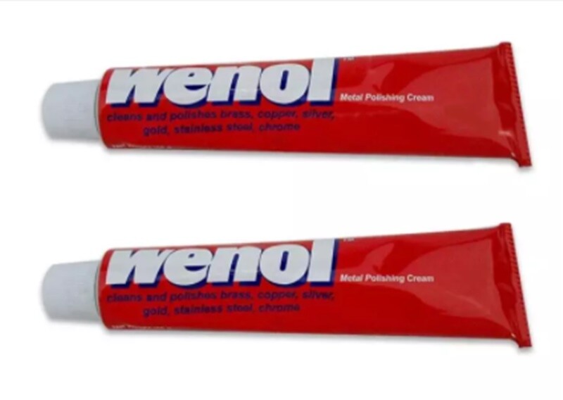 2x Wenol cream Metal Polish Clean Shine Brass Copper Silver Stainless Steel