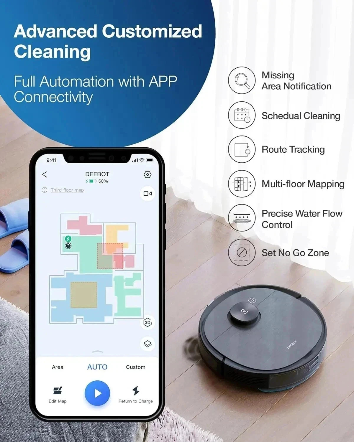 Ecovacs Deebot Ozmo T8 AIVI Robot Vacuum and Mop