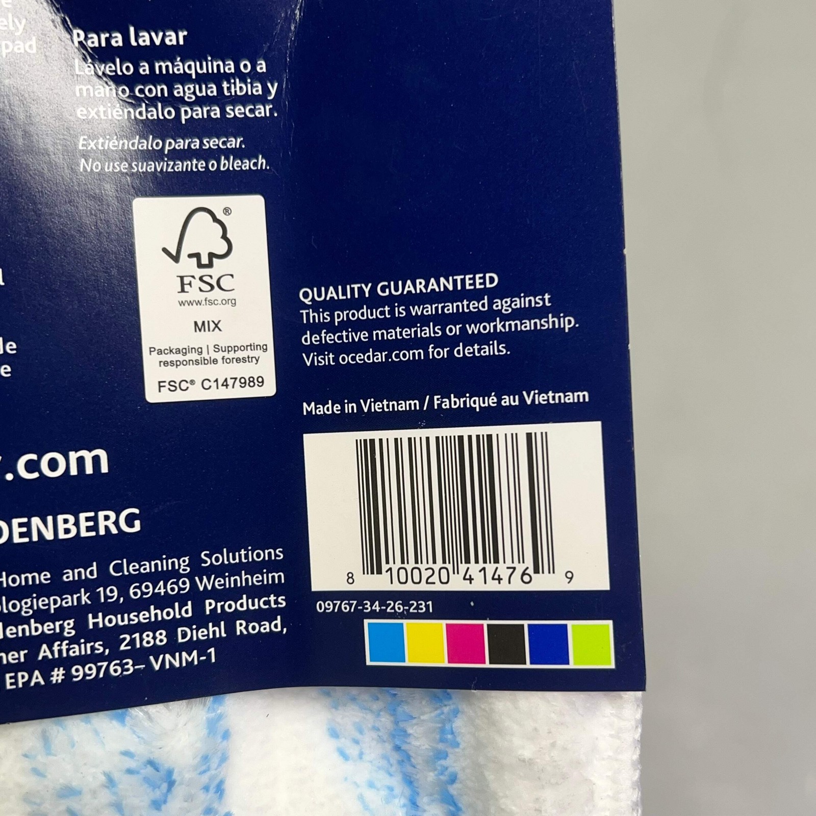 O-CEDAR (2 PACK, 2 HEADS EACH) H2prO Mop Heads 9.25″ x 4.38″ White 26-231