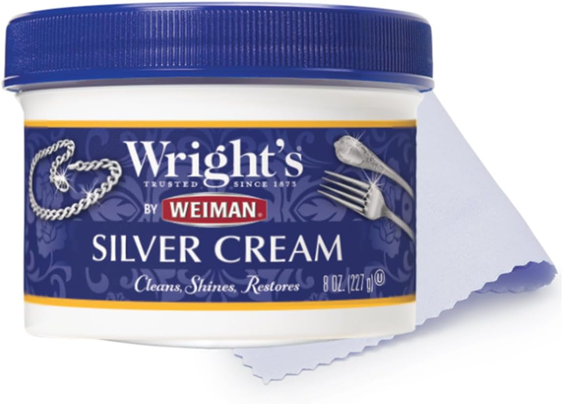 Silver Polish Cream Cleaner Tarnish Remover with Cloth Ammonia-Free[1][6]