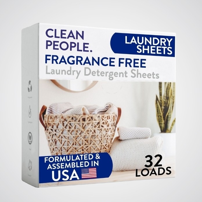 Clean People Laundry Detergent Sheets – Recyclable Packaging, Hypoallergenic, St