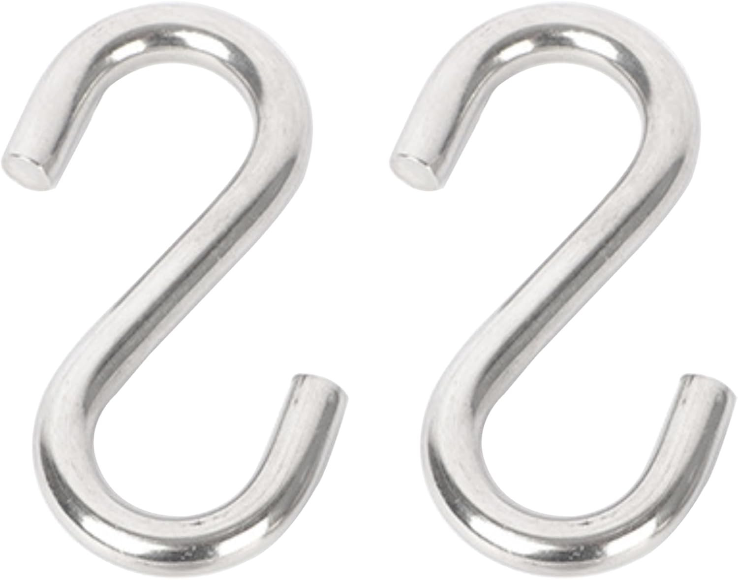 Heavy Duty 304 Stainless Steel S Hooks – 3.3 Inch, 557 Lbs Capacity, 2 Pcs