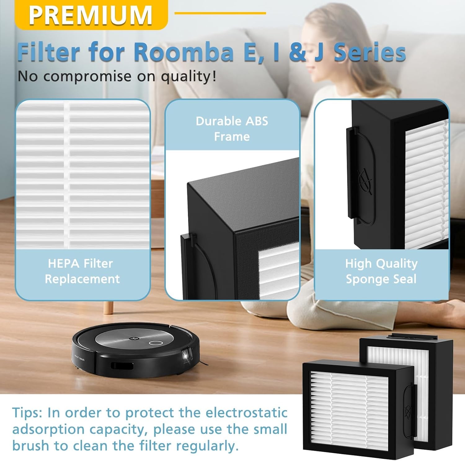 Filter Replacement for iRobot Roomba e i and j Series i7 i7 plus i3 i3 E5 E6 E7