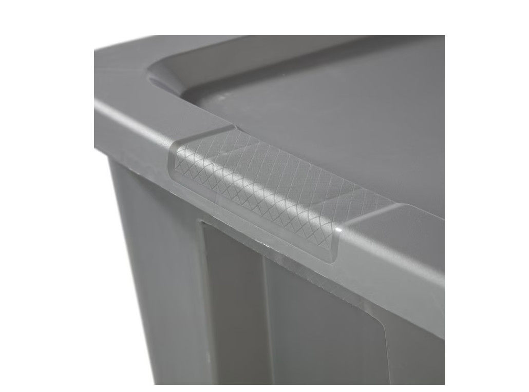 (4 pack) Large Storage Bin, 18 Gallon Plastic Storage Container with Snap-On Lid