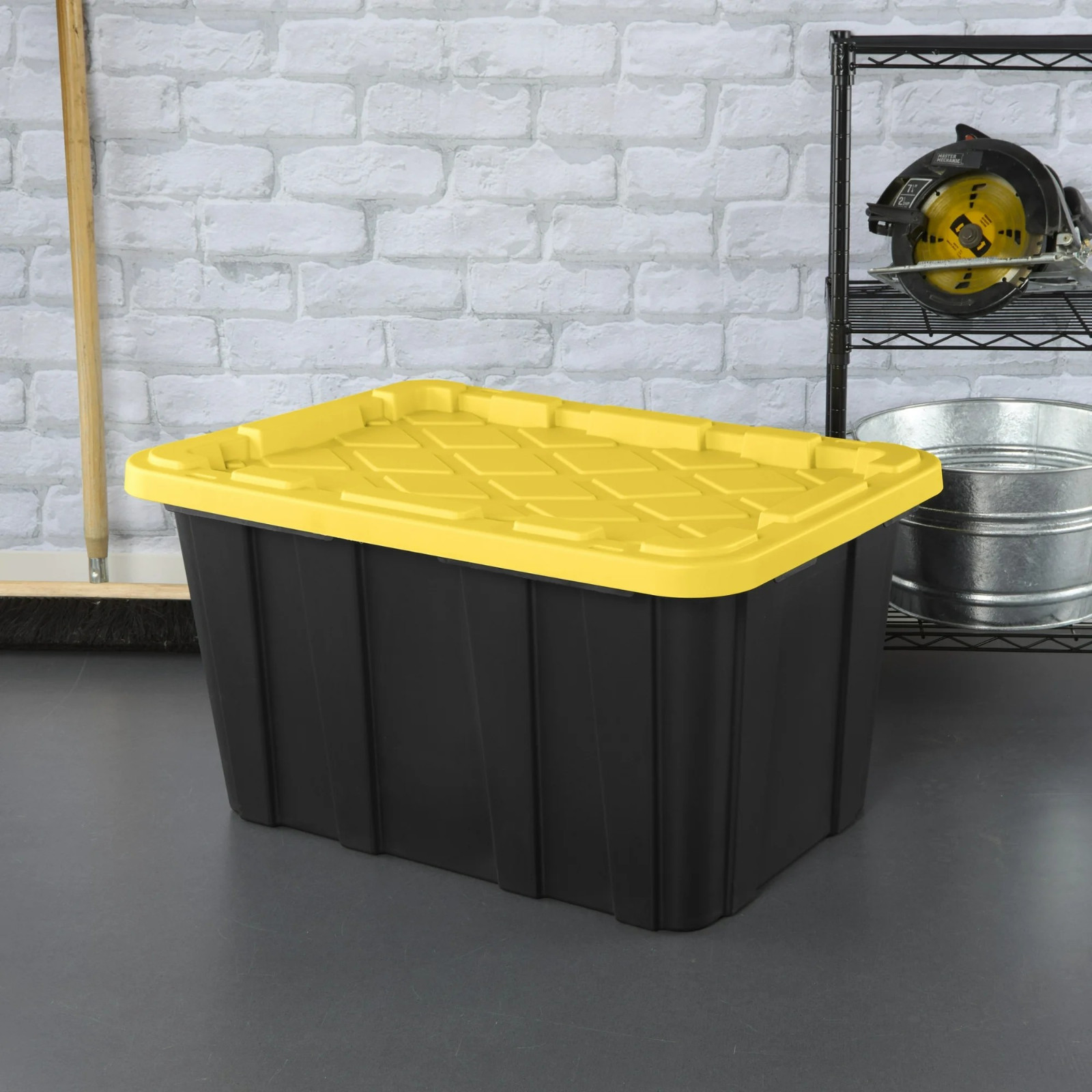 Sterilite Large Storage Bin, 27 Gallon Durable Plastic Storage Tote with Snap-On