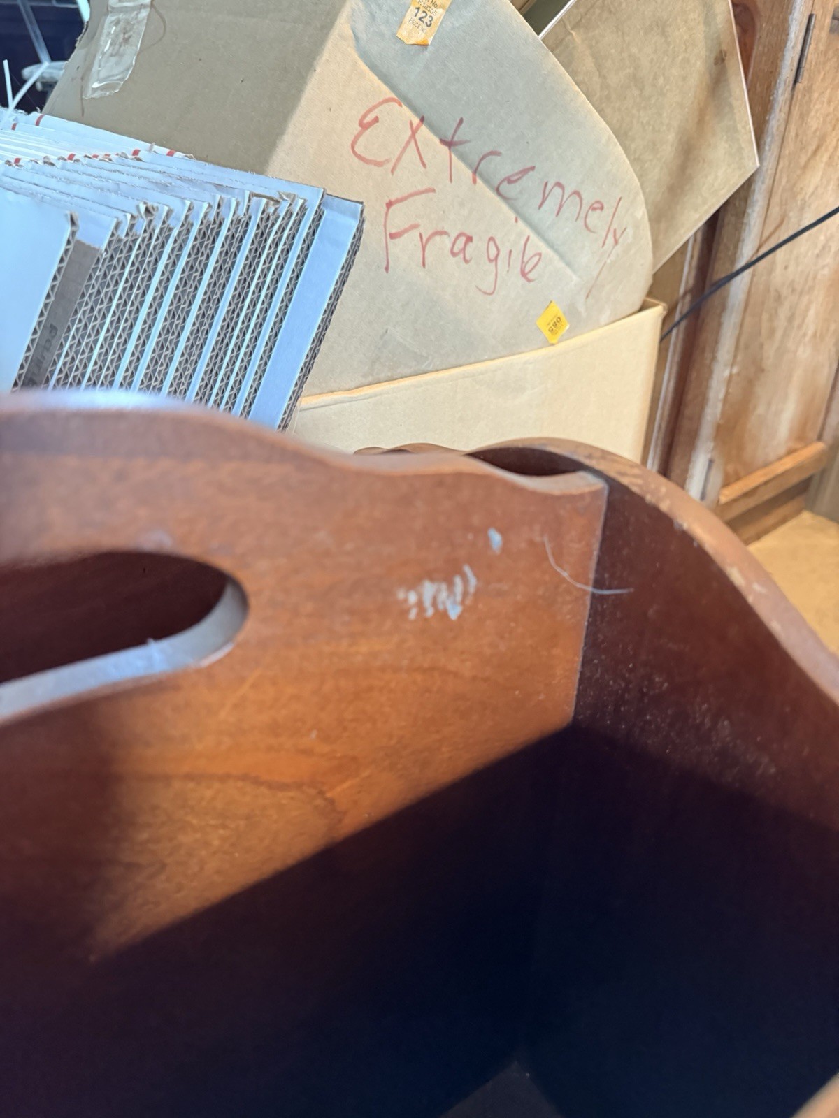 Vintage Solid Wood Large Sturdy Magazine Rack
