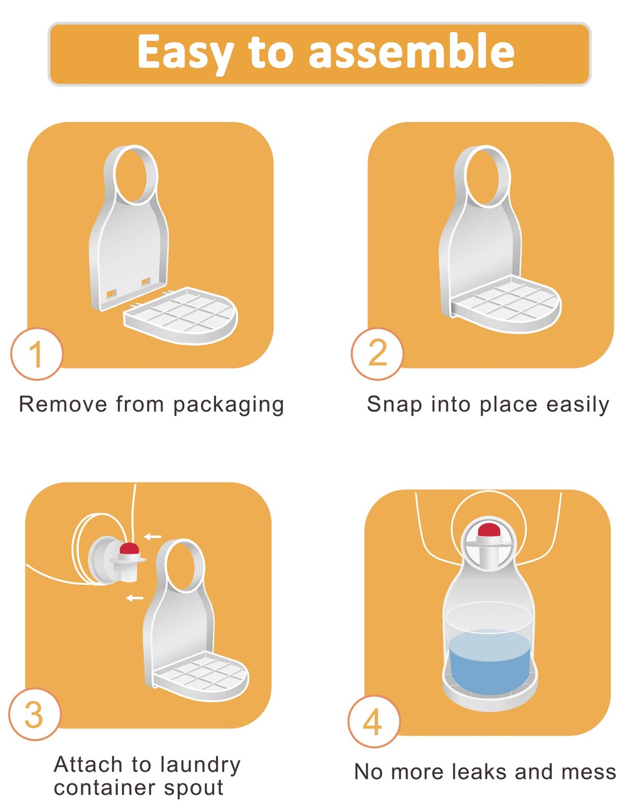 Laundry Detergent Cup Holder, Drip Tray Catcher for 1 Fl Oz (Pack of 2)
