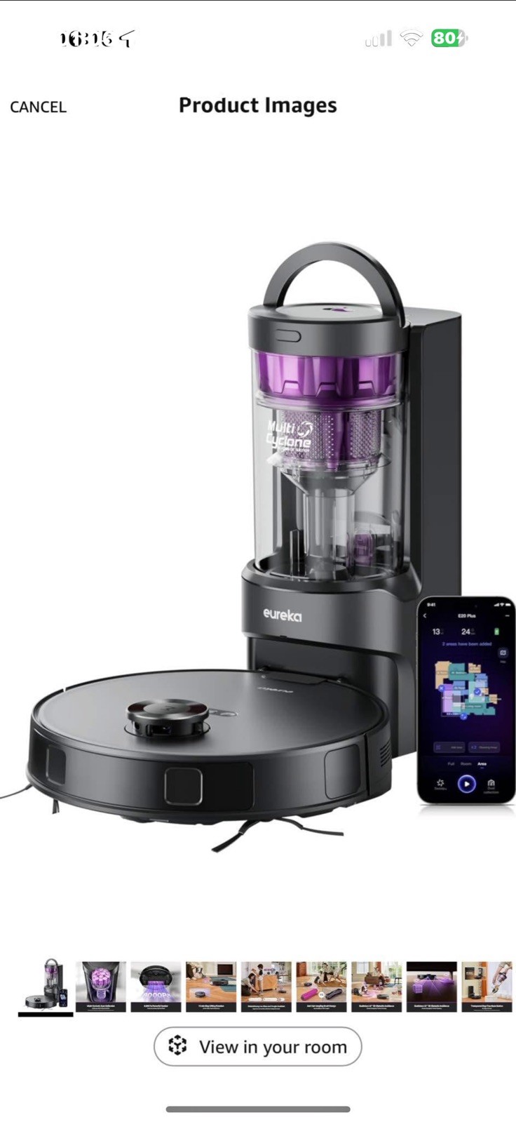 Eureka E20 PLUS Robot Vacuum and Mop Combo with Bagless Self Emptying Station