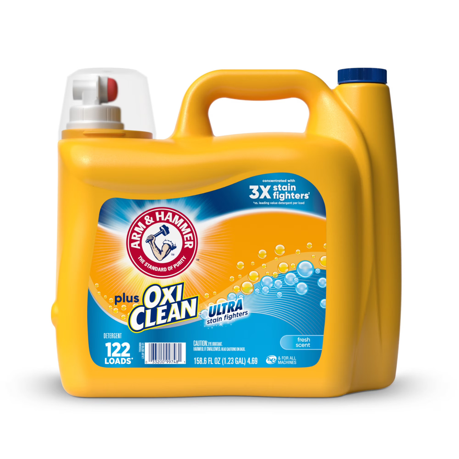 ARM & HAMMER Plus OxiClean Laundry Detergent Fresh Scent 158.6 Fl Oz, 2 Pack