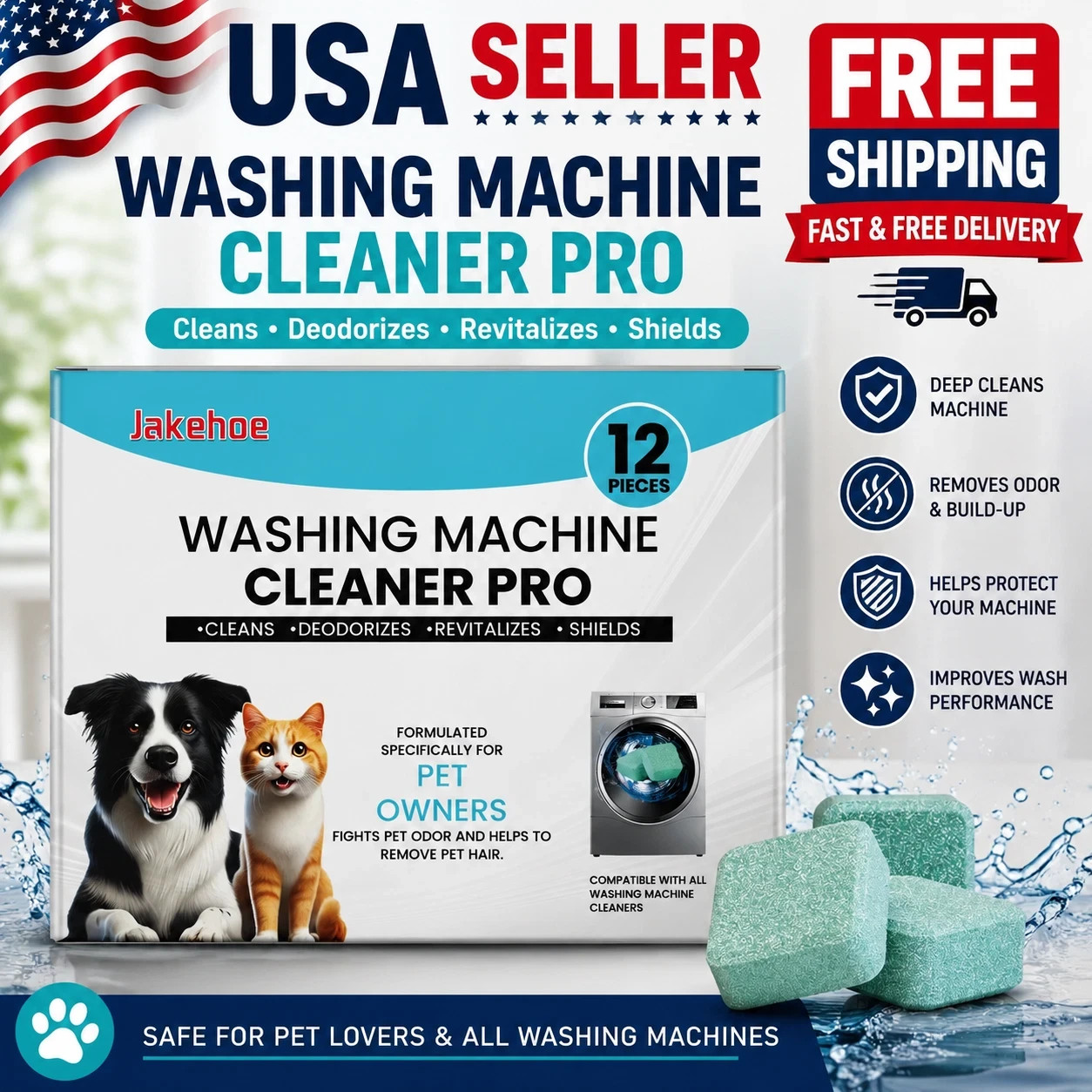 Uproot Clean Washing Machine Cleaner Tablets – 12 Pack