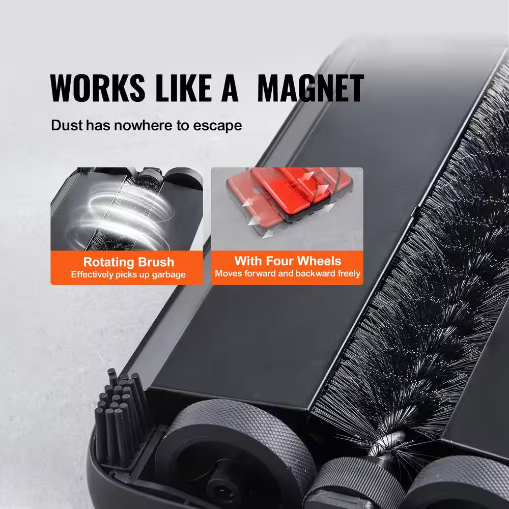 Carpet Sweeper Manual, Floor Sweeper with 300 Ml Dustbin Capacity Easy to Empty,