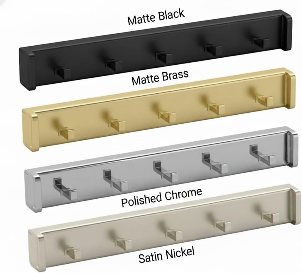 5-Hook Designer Wardrobe Reversible 11.75″ Length Closet Belt Rack with 11″