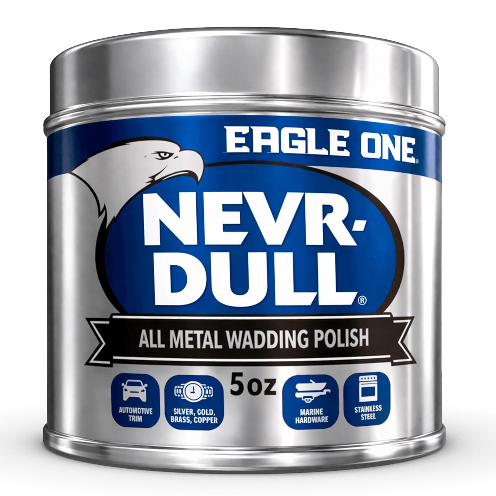 All Metal Wadding Polish, Chrome and Metal Cleaner for Cars, Kitchens, Bathrooms