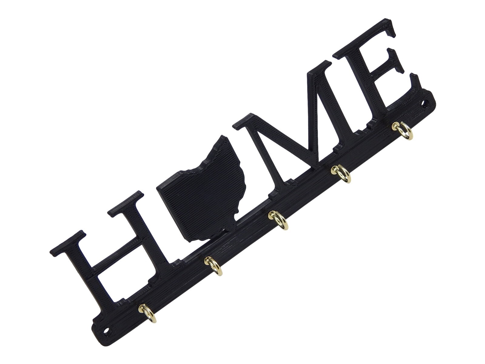Ohio Home State Shape Key Holder Hanger Rack Hooks Housewarming Wall Decor Gift