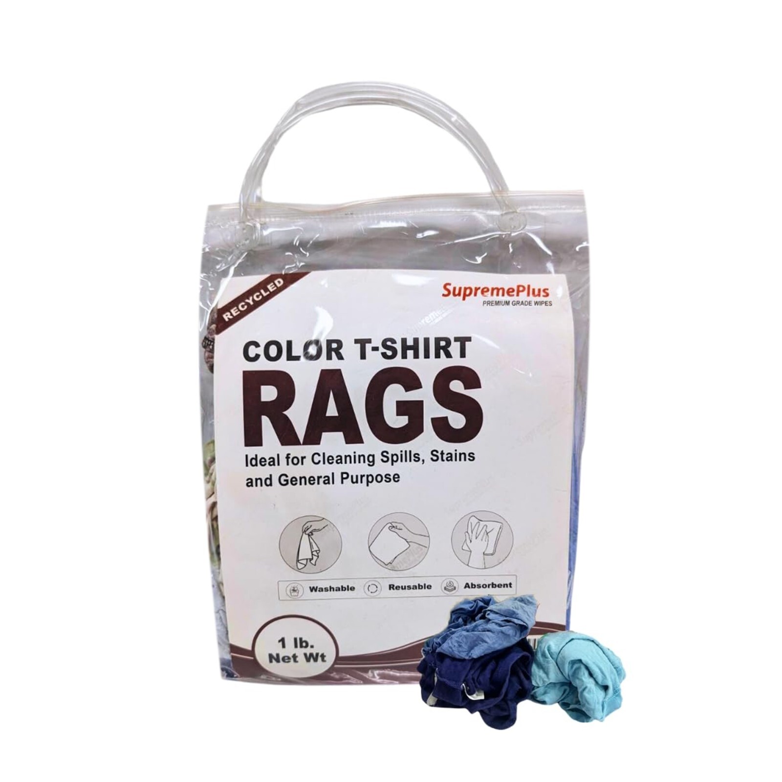 Knit T-Shirt Assorted Colors recycled premium Rags Bulk Bags Wiping Cleaning