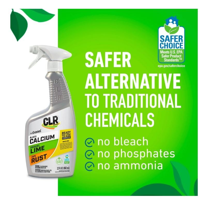 CLR Calcium Lime and Rust Remover EPA Safer Choice 22 oz Spray (2 Pack)