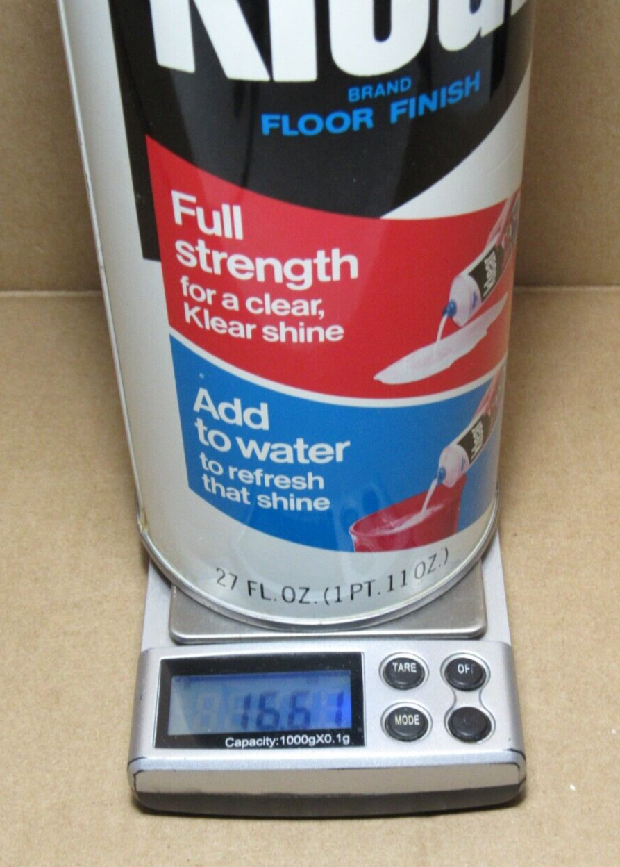 RARE Vtg Johnson Wax Klear Floor Finish Polish Shine 27 Oz 1960s Can ~ 50% Full