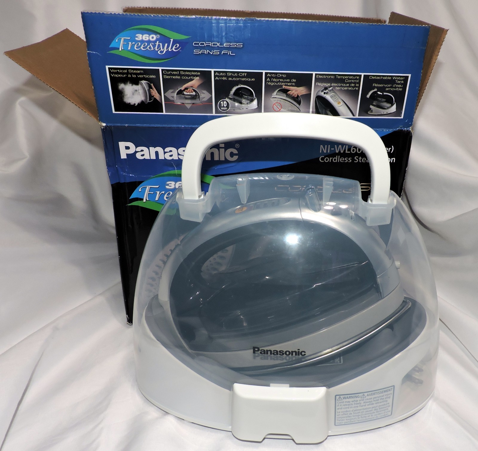 Panasonic NI-WL600 Cordless Steam Iron 360 Freestyle Portable, Silver, 1500W New