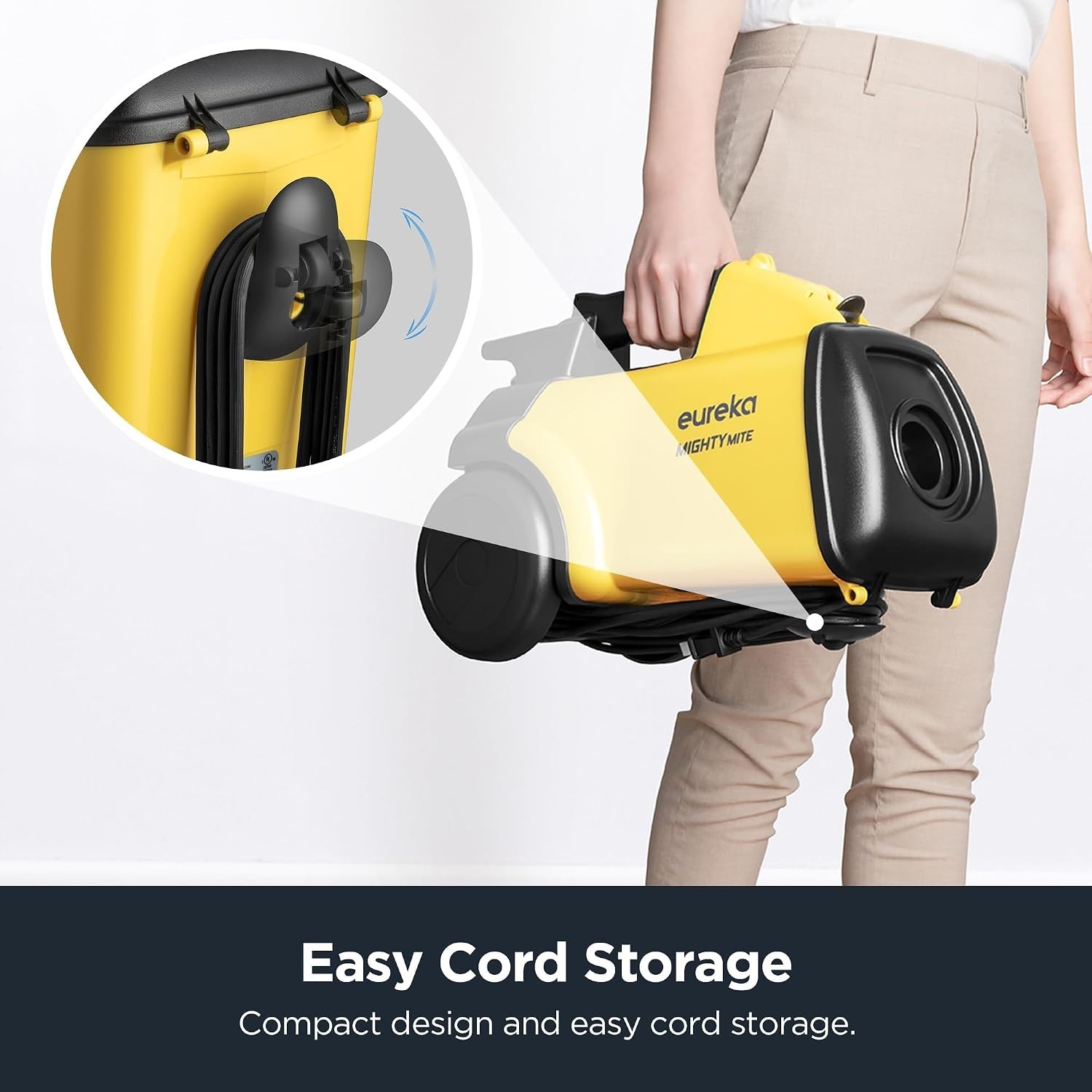 Compact Canister Cleaner for Carpets & Hard Floors, Yellow