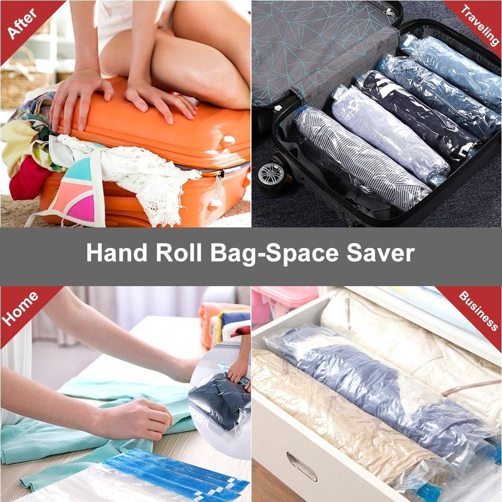 10 Pack Compression Storage Bags – Space Saver Travel Accessories – No Vacuum Ne