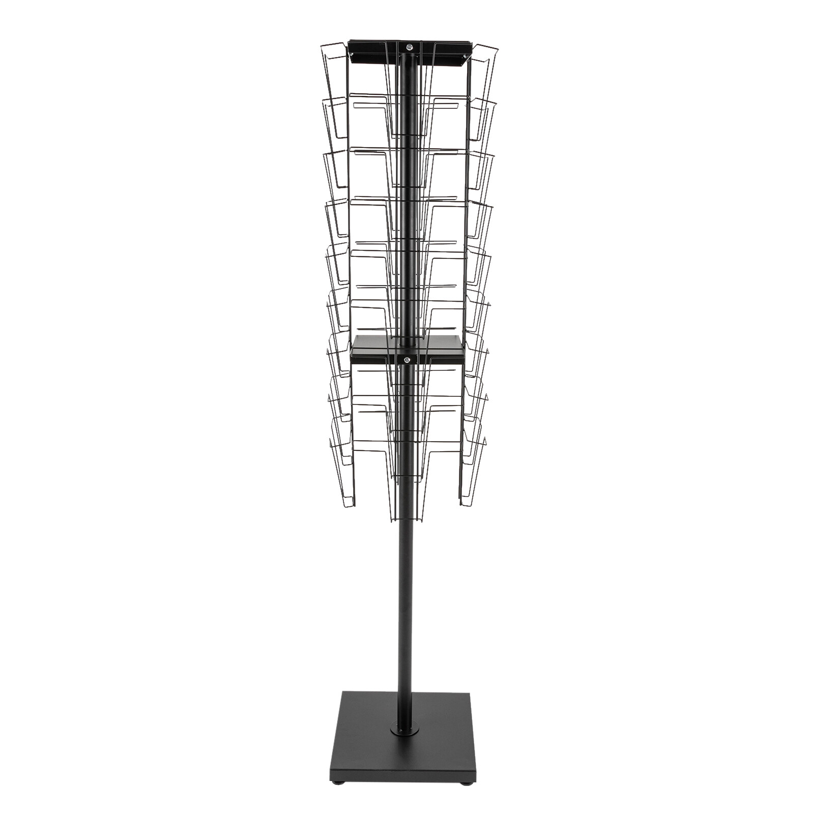 Modern Rotating Brochure Display Stand Detachable Magazine Rack With 36 Pockets