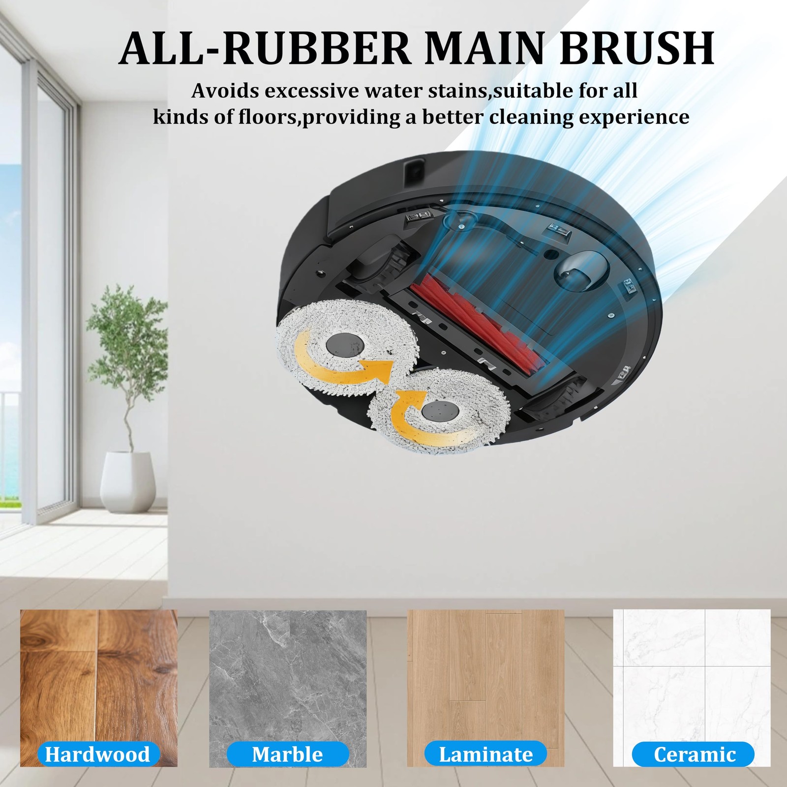 Rubber Main Brush Replacement for Roborock S7 Series, Q Revo Series Vacuum
