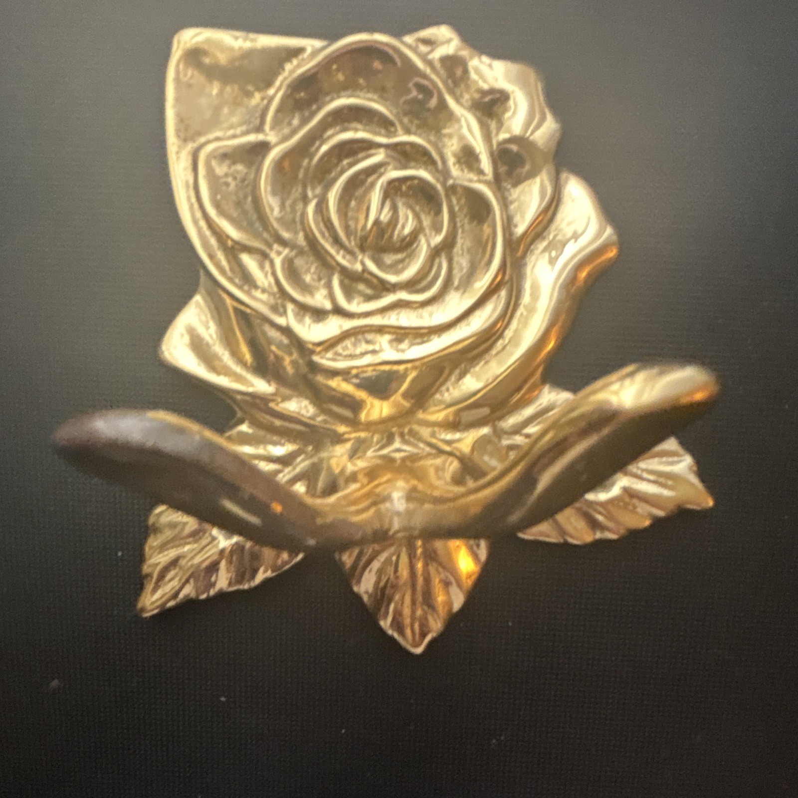 Gold Polished brass Rose Flower Wall Hook, Wall Mounted Single Hook 4 in