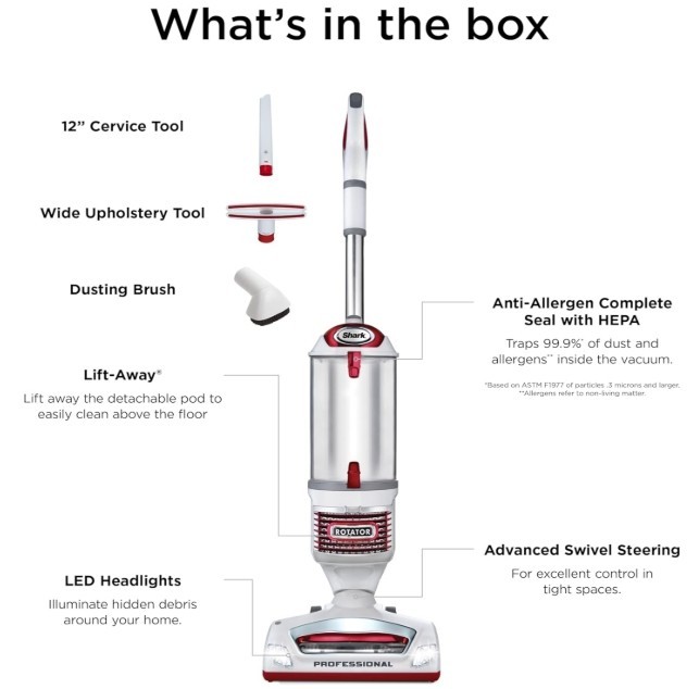 Shark Upright Vacuum Cleaner NV501 Rotator Lift-Away|Pet Hair Carpet&Hard Floor
