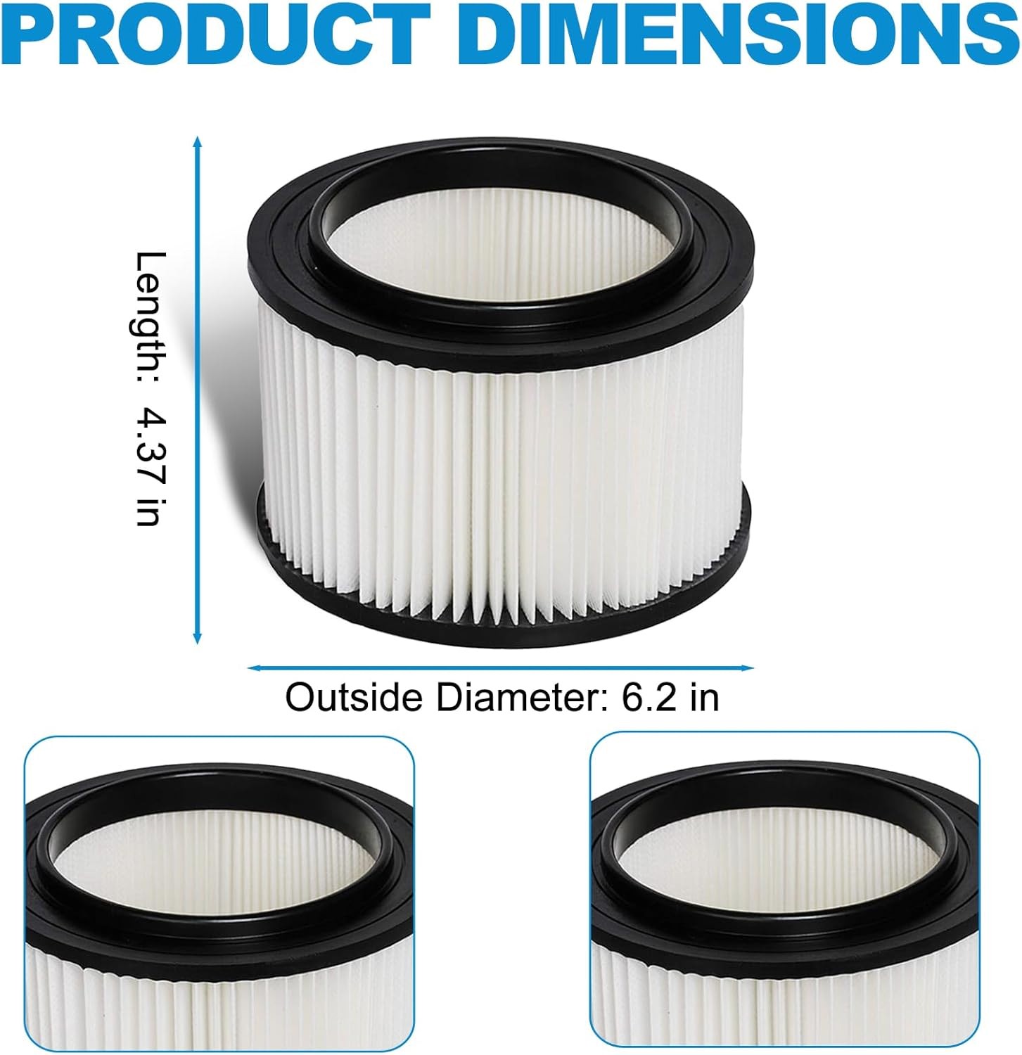 2 Pack 17810 Filter for Craftsman Shop Vac 3 to 4 Gallon General Purpose Vacuums