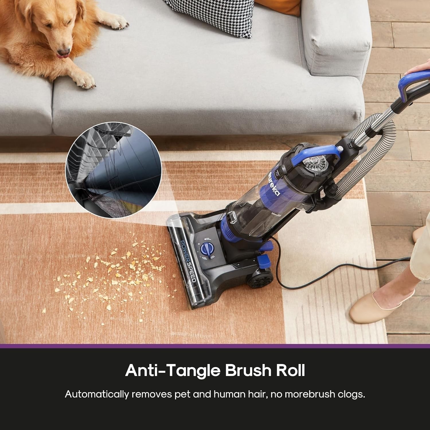 Lightweight Powerful Upright Vacuum Cleaner for Carpet and Hard Floor, PowerS…