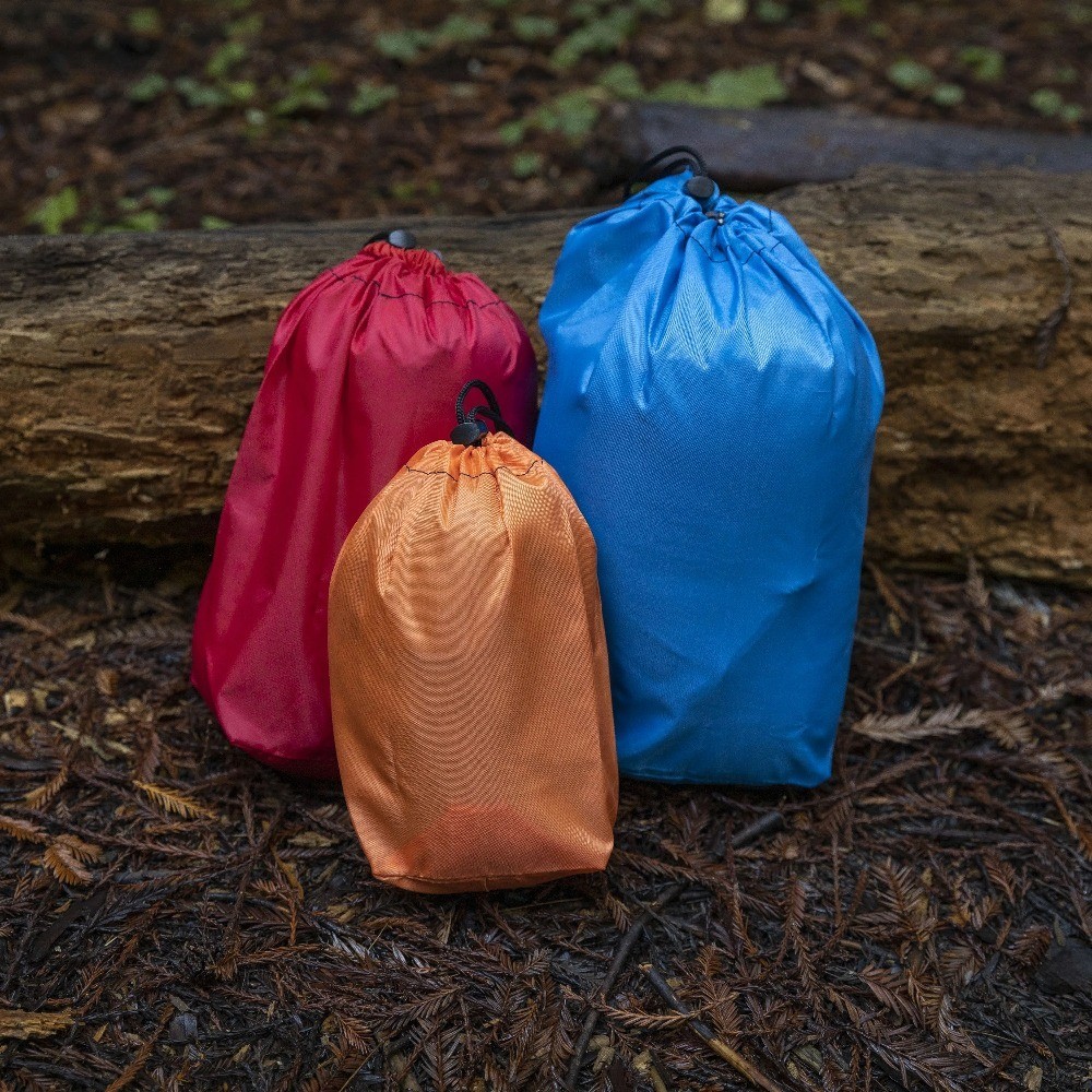 Large 16.2L Drawstring Closure Stuff Sack Ditty Bag 3 Pack Assorted Colors
