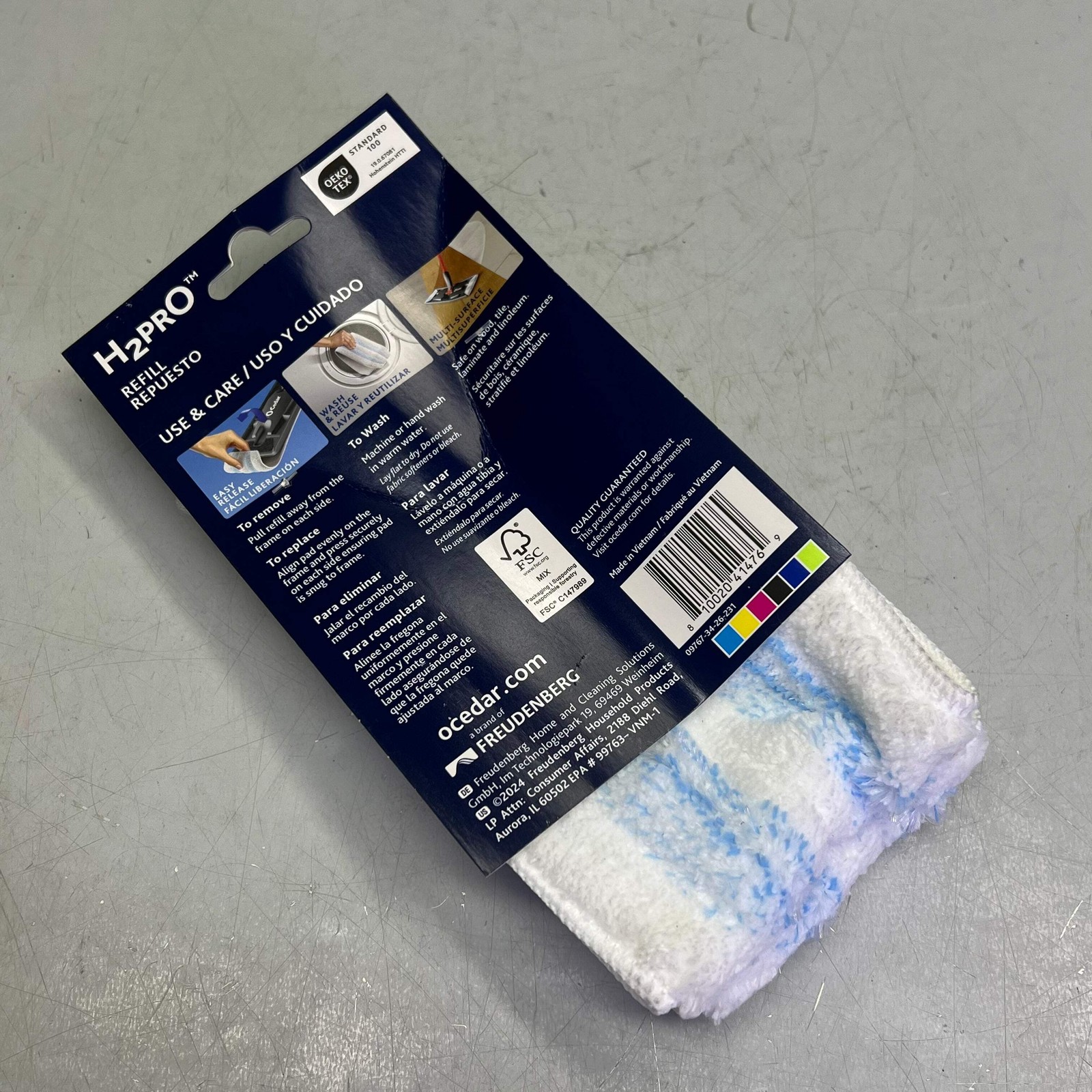 O-CEDAR (2 PACK, 2 HEADS EACH) H2prO Mop Heads 9.25″ x 4.38″ White 26-231