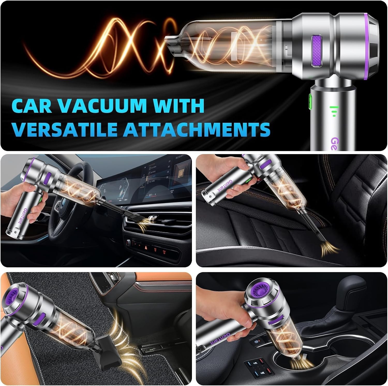 Efficient Car Vacuum with LED Battery Indicator | 35 Min Runtime, Eco-Friendly