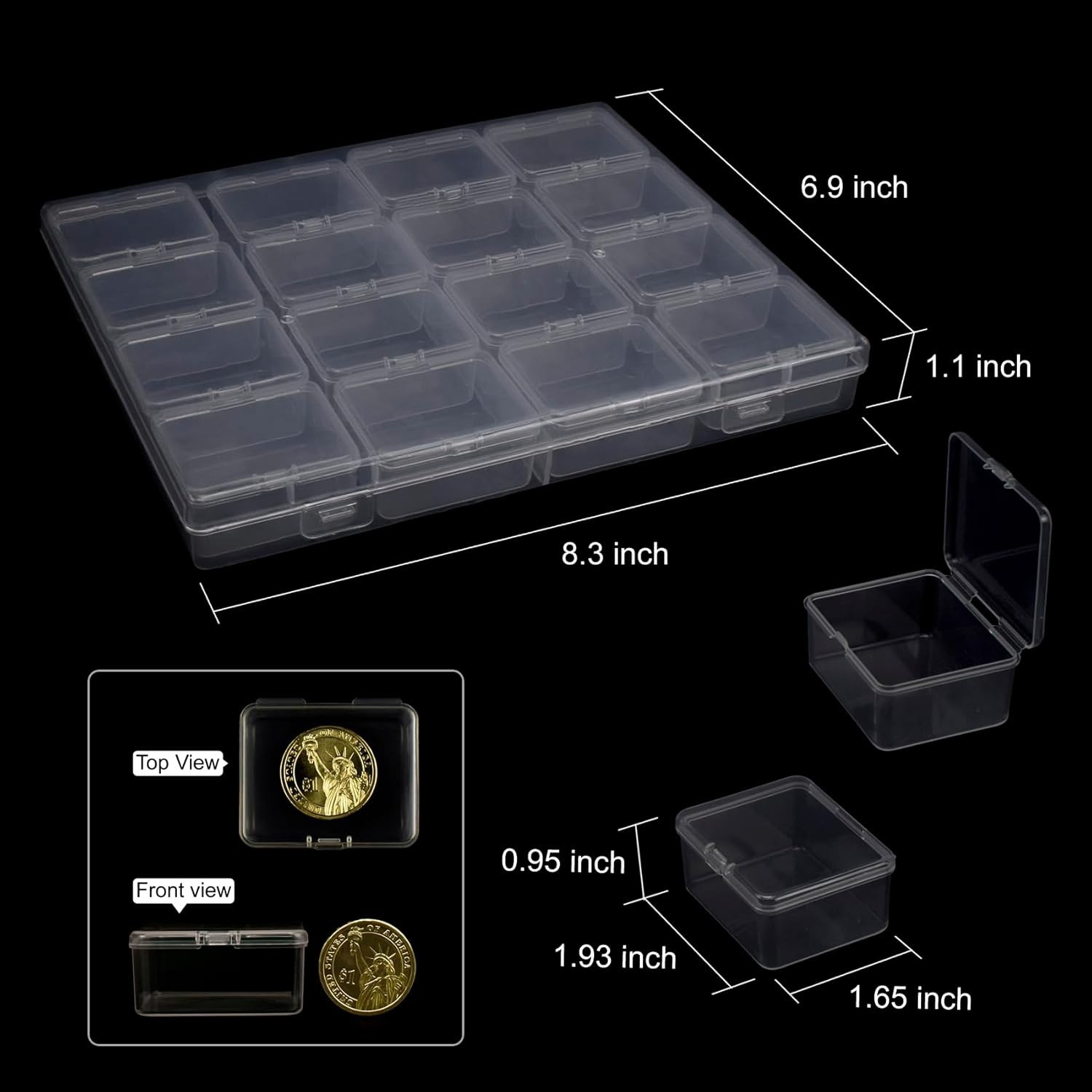 64-Pack Bead Storage Containers – Clear Organizer Box for Crafts & Jewelry