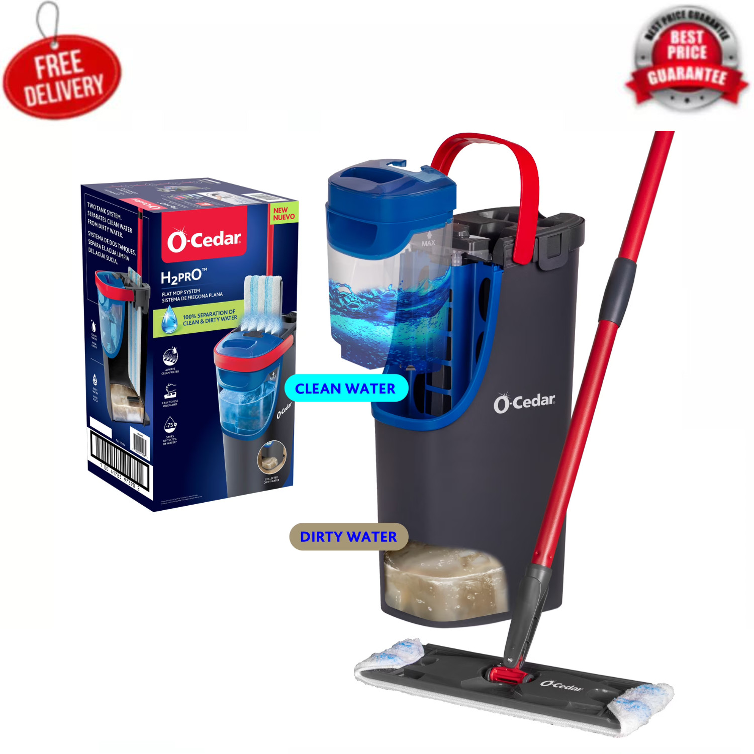 O-Cedar H2prO™ Flat Mop System