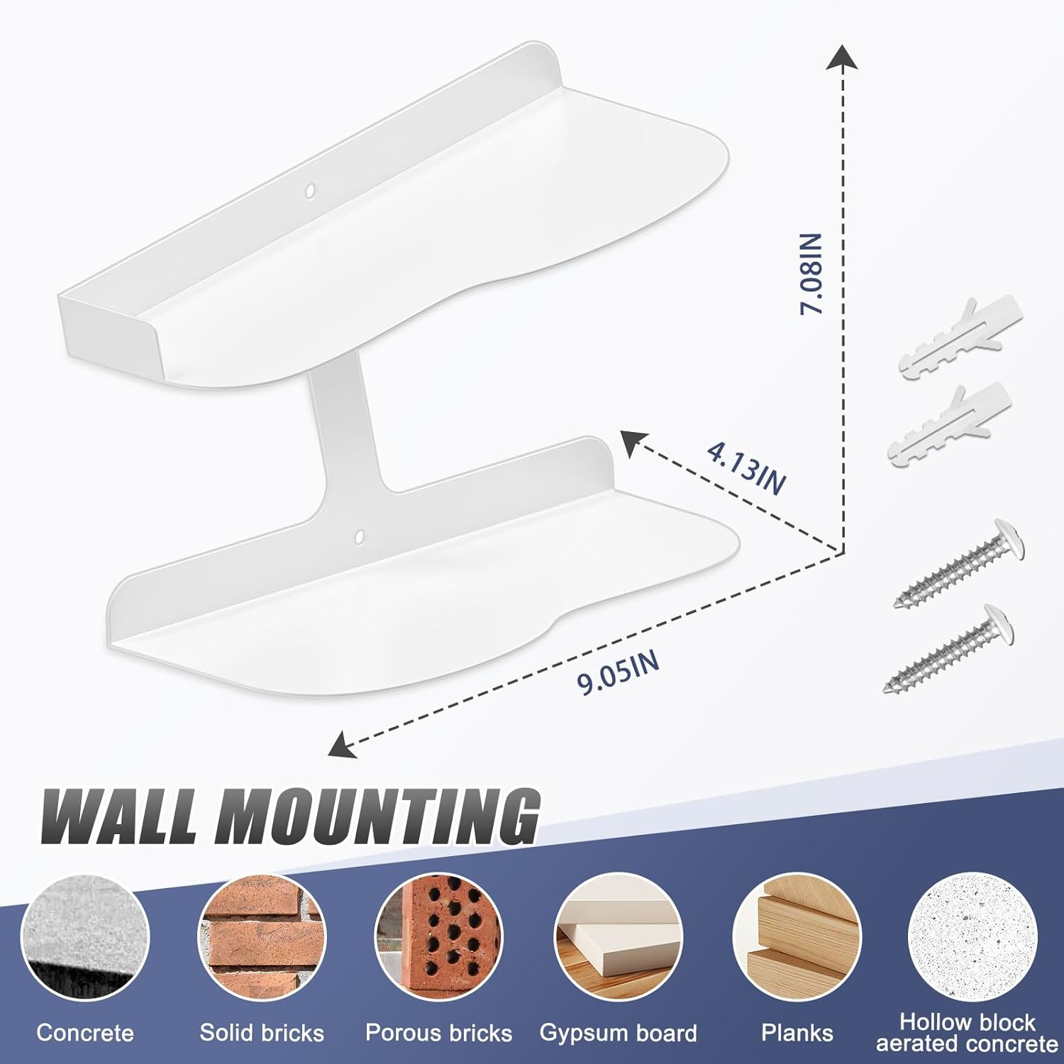 2 Pcs Floating Shoe Display Shelves for Wall Mount,H-Type Sturdy Levitating Shoe