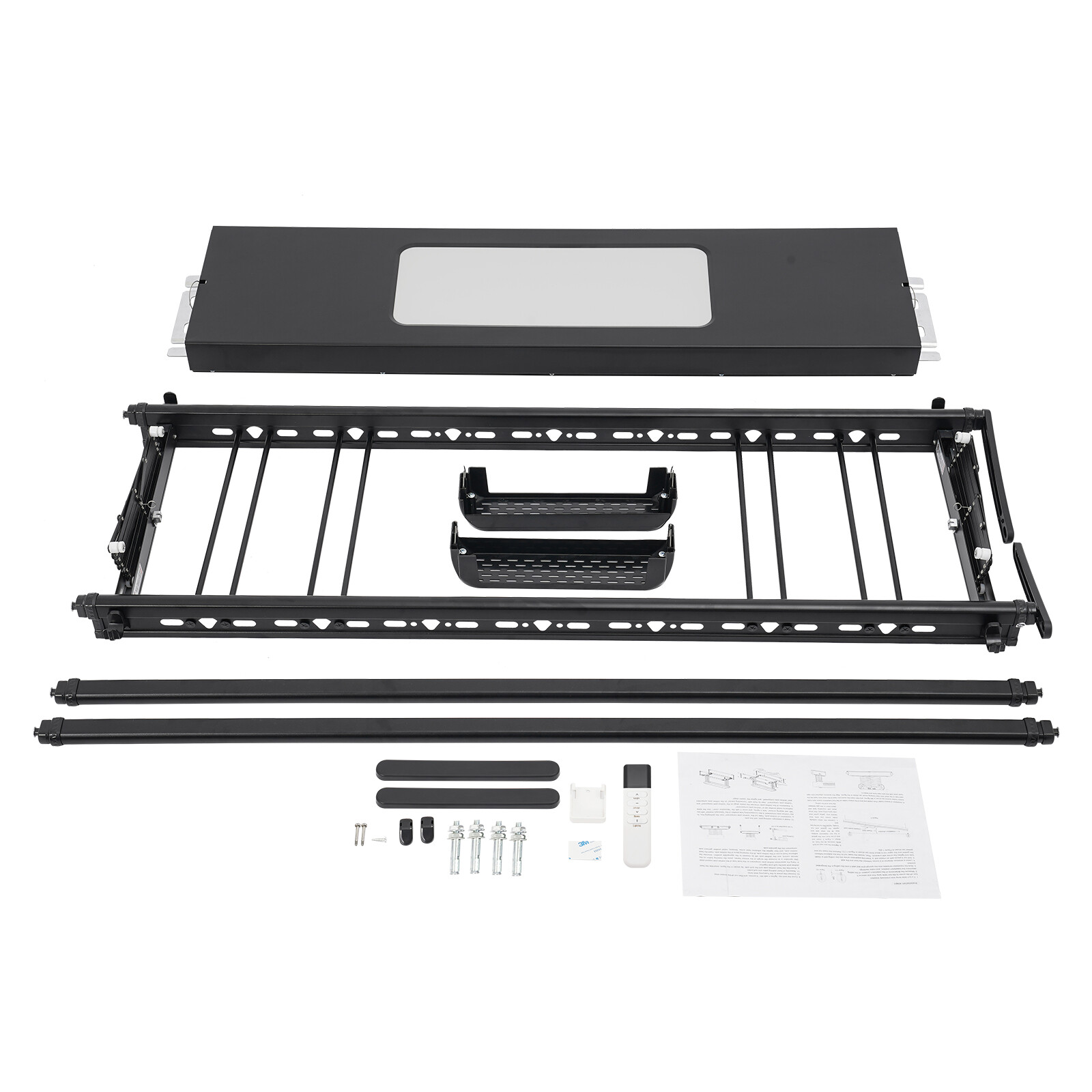 Electric Retractable Airing Rack Clothes Drying Rack W/ Remote Control & Light