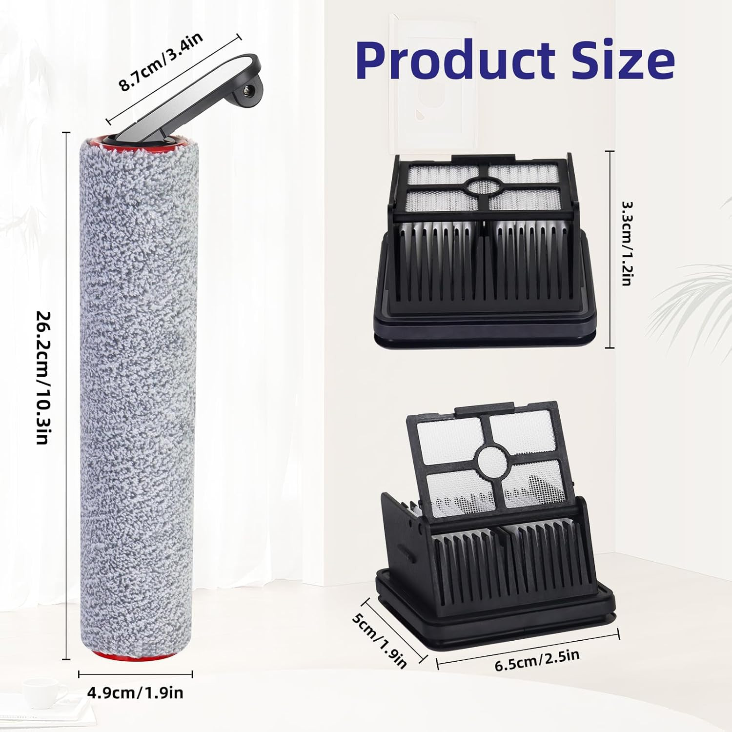 Brush Roller Filter for Dreame H12 Pro Dual G10 Cordless Wet Dry Vacuum Cleaner