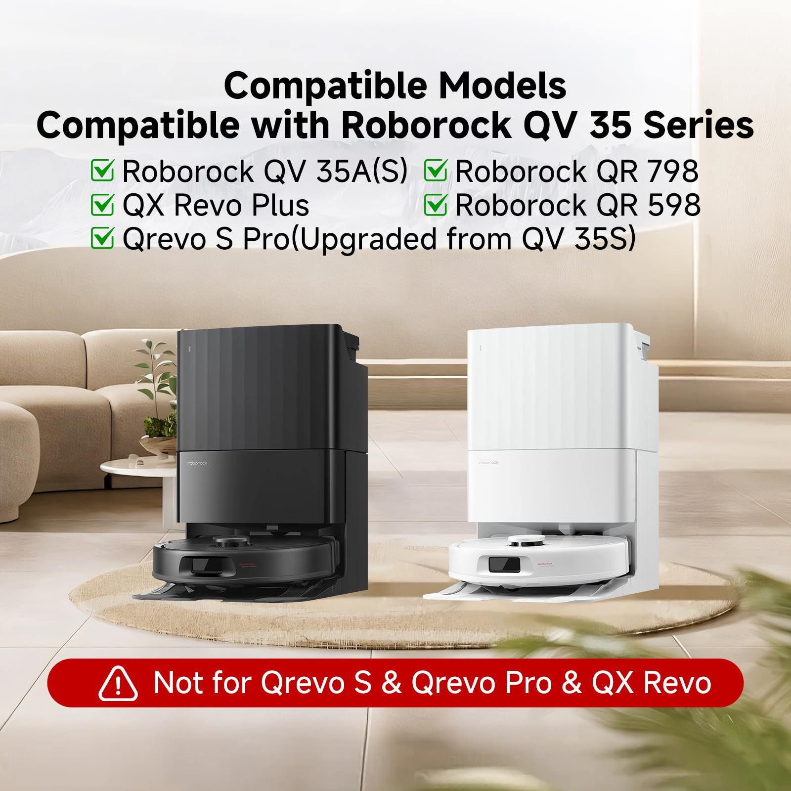 Qrevo S Pro Accessories Kit for Roborock QX Revo Plus, QV 35A(S), Qrevo S Pro…
