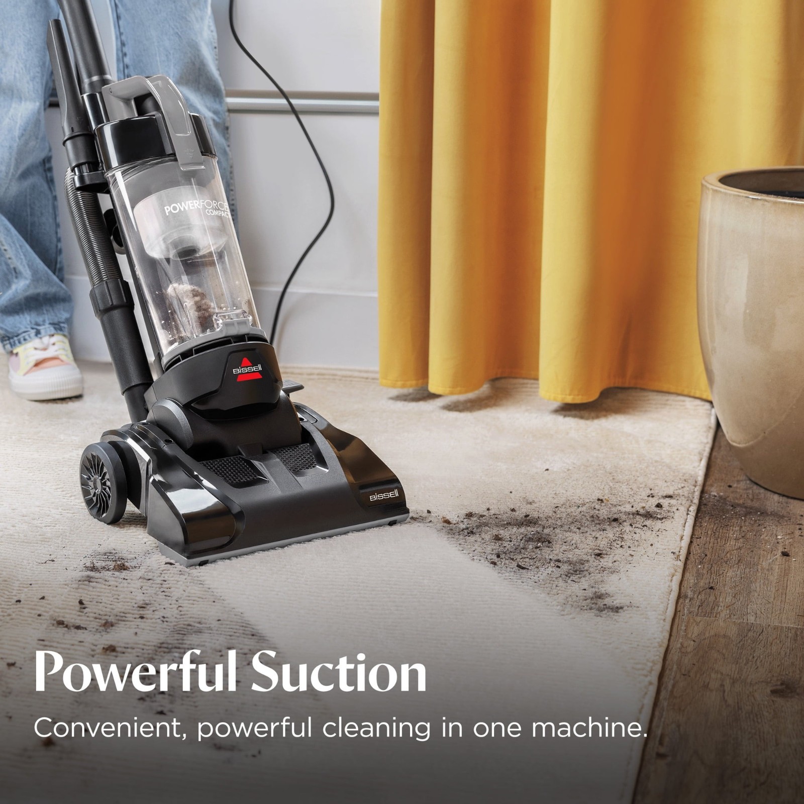 BISSELL PowerForce Compact Bagless Upright Vacuum 4362 Gray Black Free Ship