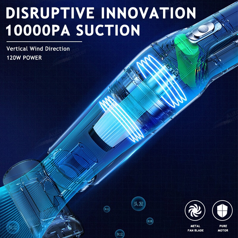 13000PA Cordless Vacuum Cleaner 120W Portable Vacuum Car Handheld Vacuum Recharg