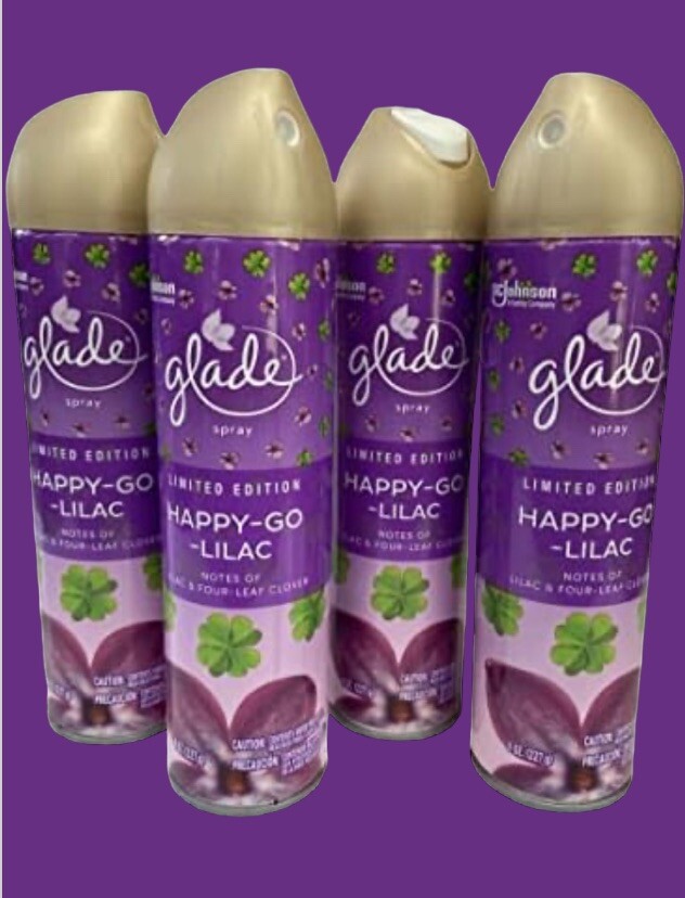 Glade Spray Happy-Go-Lilac Air Freshener – Limited Edition, 8.3oz (Pack of 4)
