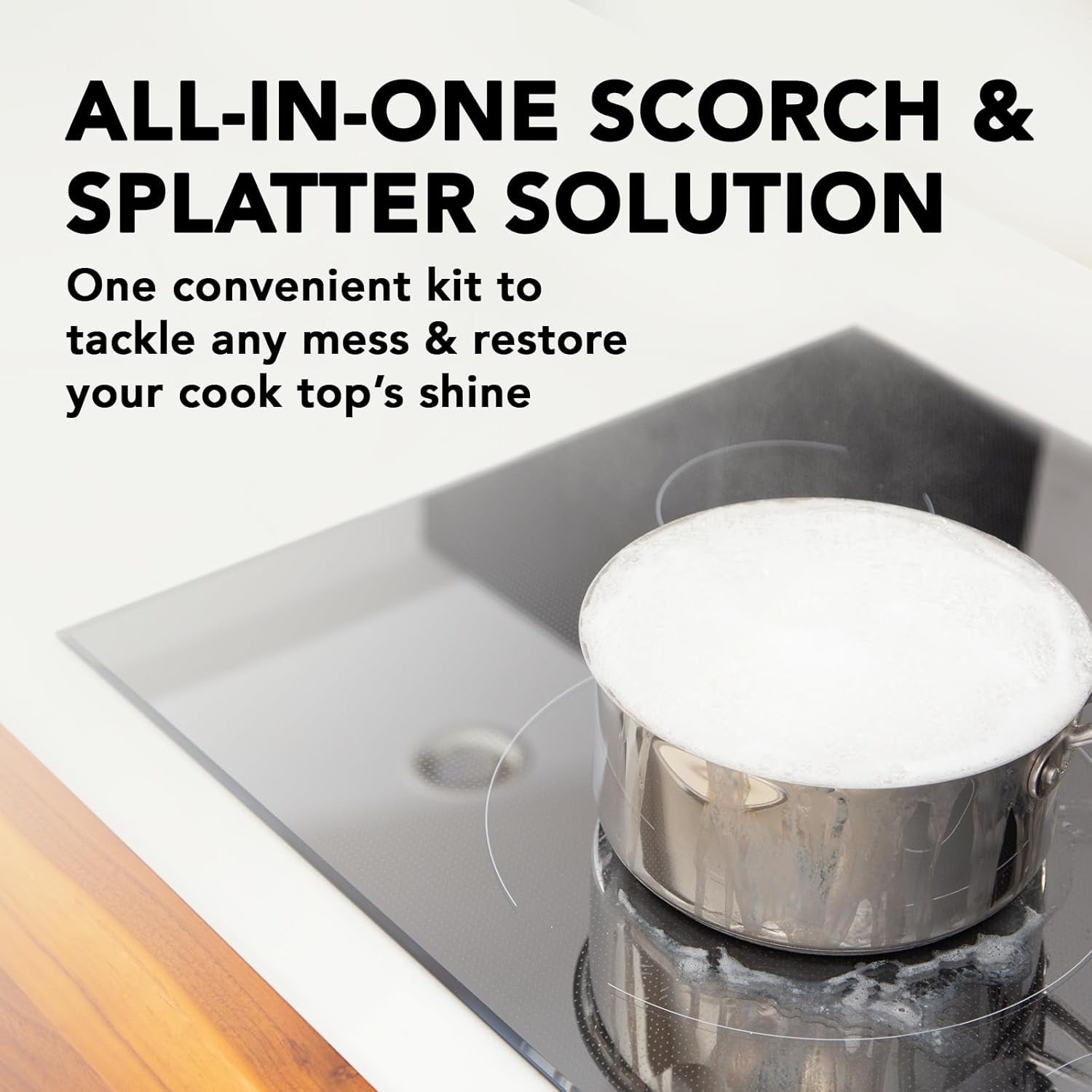 Glass Ceramic Cooktop Cleaner Kit including Polish Scrubbing Pads & Scraper