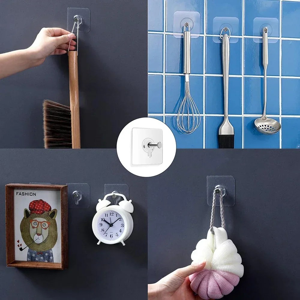 Strong Adhesive Wall Hooks No Drill Waterproof Picture Frame Hangers 10-50PCS