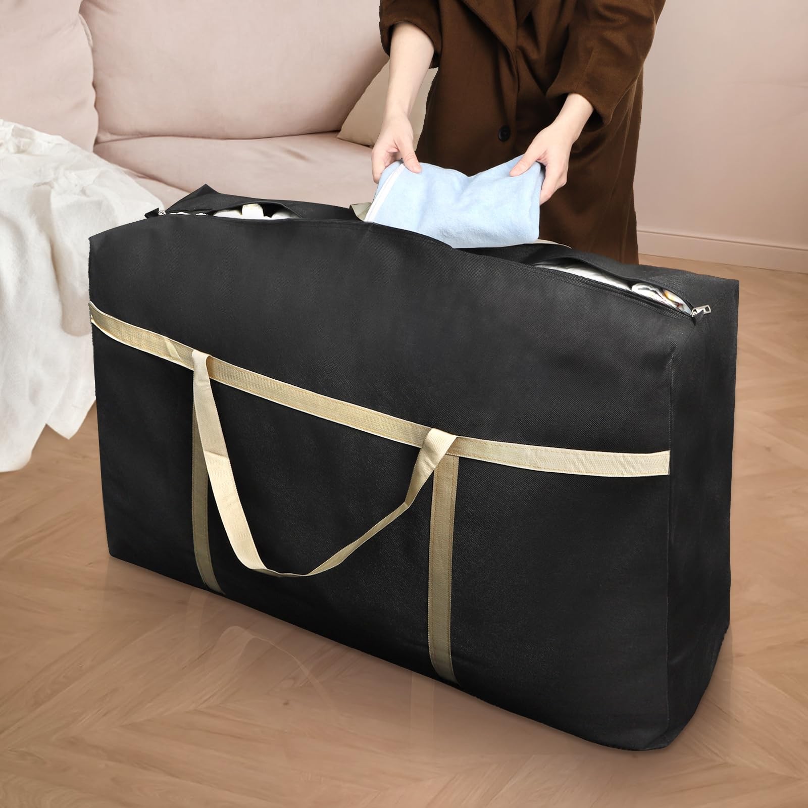 4 Pieces Extra Large Moving Bag 150L Heavy Duty Storage Quilt Blanket