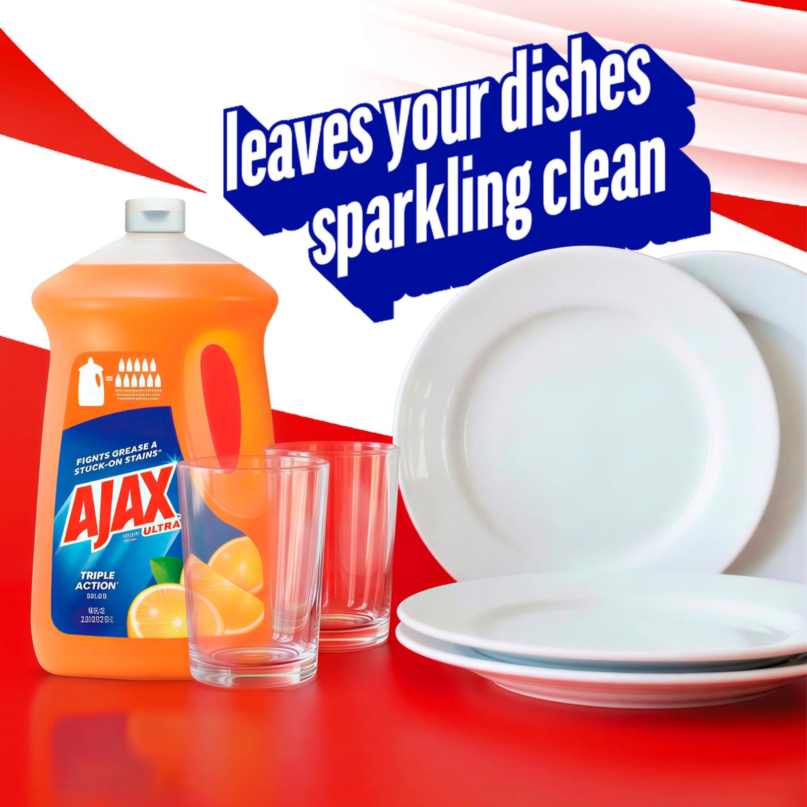 Ultra Liquid Dish Soap Orange Scent, Triple Action, 90 fl oz Bottle