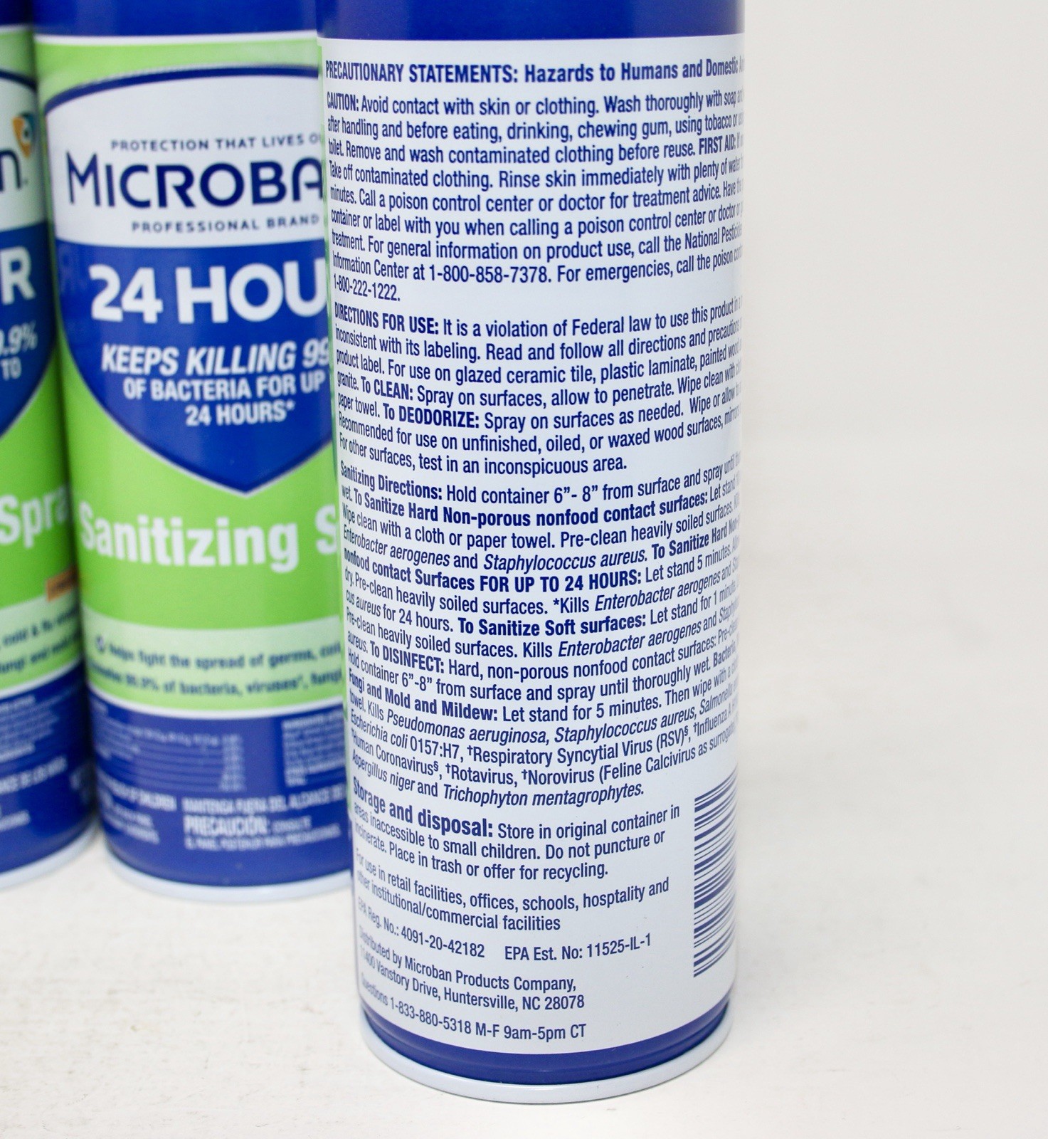 Microban 24 Hr Sanitizing Spray Disinfectant Citrus Scent 15oz 6-Pack Free Ship!